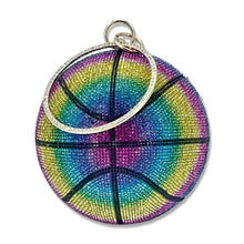 Load image into Gallery viewer, Rainbow Rhinestone Basketball Clutch
