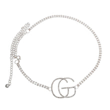 Load image into Gallery viewer, Silver Embellished Double G Chain Belt

