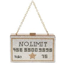 Load image into Gallery viewer, Silver No Limit Card Bling Clutch
