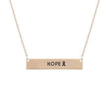 Load image into Gallery viewer, Gold Ribbon HOPE Plate Necklace
