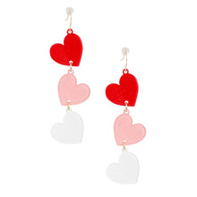 Load image into Gallery viewer, Multi Triple Link Heart Earrings
