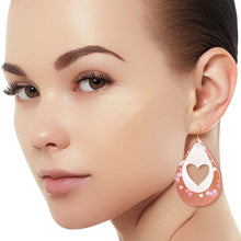 Load image into Gallery viewer, Light Pink Teardrop Heart Earrings
