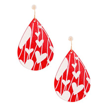 Load image into Gallery viewer, Red Teardrop Heart Earrings
