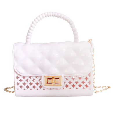 White Jelly Top Handle Mini Crossbody