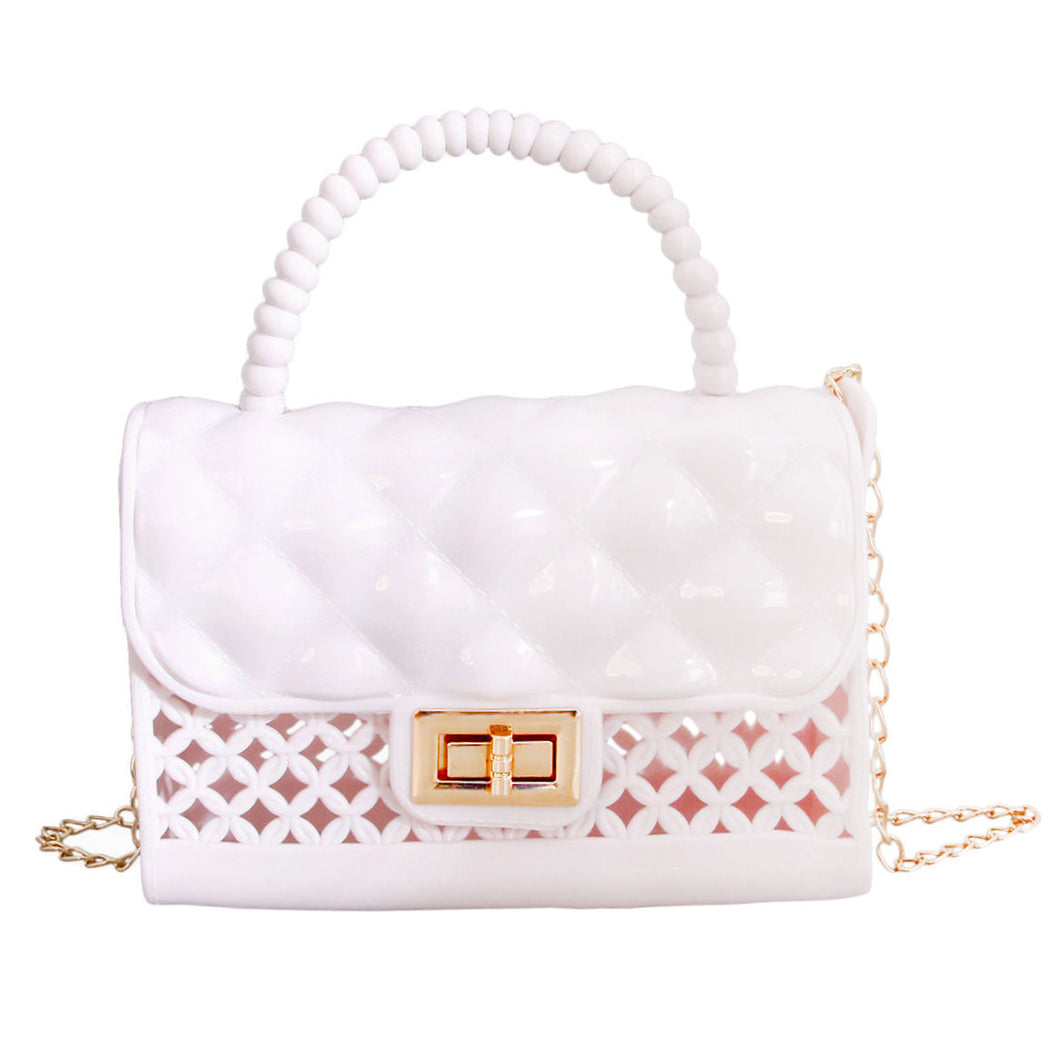 White Jelly Top Handle Mini Crossbody