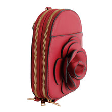 Load image into Gallery viewer, Wine Red Flower Mini Backpack
