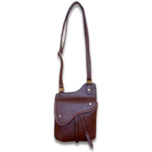 Load image into Gallery viewer, Dark Brown Saddle Crossbody Bag
