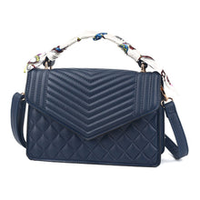 Load image into Gallery viewer, Navy Quilted Scarf Crossbody
