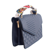 Load image into Gallery viewer, Navy Quilted Scarf Crossbody
