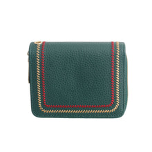 Load image into Gallery viewer, Green Stitched Bifold Wallet
