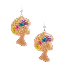 Load image into Gallery viewer, Brown Afro Flower Earrings
