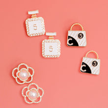 Load image into Gallery viewer, Glamorous Trio: Gold and White Chanel Earrings
