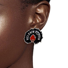 Load image into Gallery viewer, Silver 3 Pcs Black Girl Afro Studs
