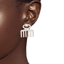 Load image into Gallery viewer, Silver 3 Pcs Black Girl Afro Studs
