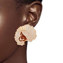 Load image into Gallery viewer, Gold 3 Pcs Black Girl Afro Studs
