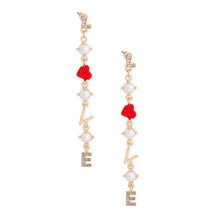 Load image into Gallery viewer, LOVE Pearl Heart Gold Earrings
