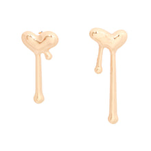 Load image into Gallery viewer, Stud Gold Small Dripping Heart Earrings for Women
