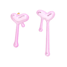 Load image into Gallery viewer, Stud Pink Small Dripping Heart Earrings for Women
