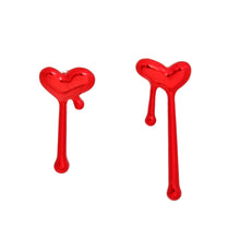 Load image into Gallery viewer, Stud Red Small Dripping Heart Earrings for Women
