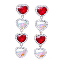 Load image into Gallery viewer, AURBO Crystal Quad Heart Earrings
