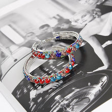 Load image into Gallery viewer, Silver Multi Stone Claw Set Hoops
