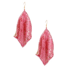 Load image into Gallery viewer, Pink Mesh Chainmail Earrings
