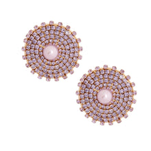 Load image into Gallery viewer, Purple Stone Pearl Studs
