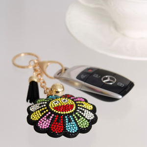 Smiley Face Flower Keychain