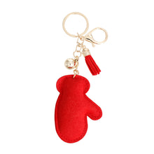 Load image into Gallery viewer, Keychain Red Winter Mitten Bag Clip for Women
