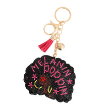 Load image into Gallery viewer, Melanin Poppin Afro Keychain
