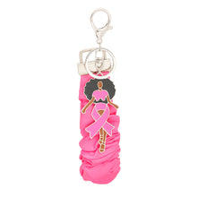 Load image into Gallery viewer, Silver Pink Wristlet Afro Keychain
