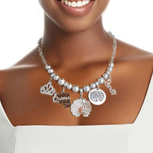 Load image into Gallery viewer, Silver Queen Afro Charm Chain
