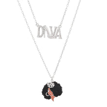 Load image into Gallery viewer, Silver Diva Afro 2 Pcs Chains
