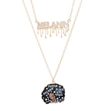 Load image into Gallery viewer, Gold Melanin Afro 2 Pcs Chains
