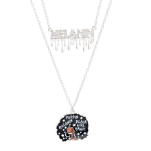 Load image into Gallery viewer, Silver Melanin Afro 2 Pcs Chains
