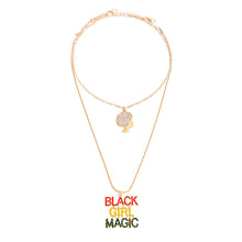 Load image into Gallery viewer, Multi Color Double Chain Black Girl Magic Necklace
