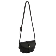 Load image into Gallery viewer, Black Pleated Semicircle Crossbody
