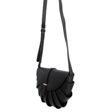 Load image into Gallery viewer, Black Pleated Semicircle Crossbody
