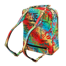 Load image into Gallery viewer, Multi Color Graffiti Trolley Sleeve Backpack
