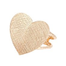 Load image into Gallery viewer, Gold Scratched Heart Chunky Cuff
