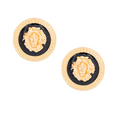 Load image into Gallery viewer, Lion Greek Key Gold Studs
