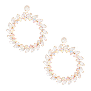 XL Gold Crystal Wreath Earrings