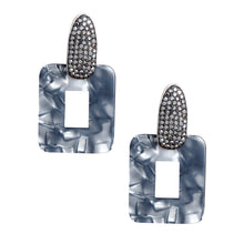 Load image into Gallery viewer, Black Marbled Stone Earrings
