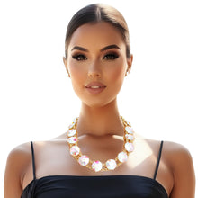 Load image into Gallery viewer, Crystal Necklace Round AURBO Link Set for Women
