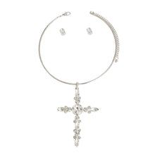 Load image into Gallery viewer, Marquise Silver Cross Set
