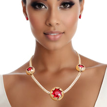 Load image into Gallery viewer, Necklace Red Crystal Double Cut Chain for Women

