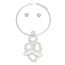 Load image into Gallery viewer, Pendant Necklace Silver Geometric Set for Women
