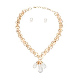 Gold Mademoiselle Pearl Charm Necklace