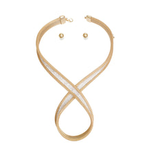 Load image into Gallery viewer, Gold Mesh Infinity Choker Set
