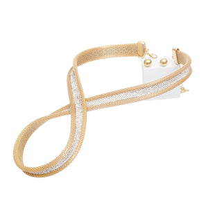 Gold Mesh Infinity Choker Set